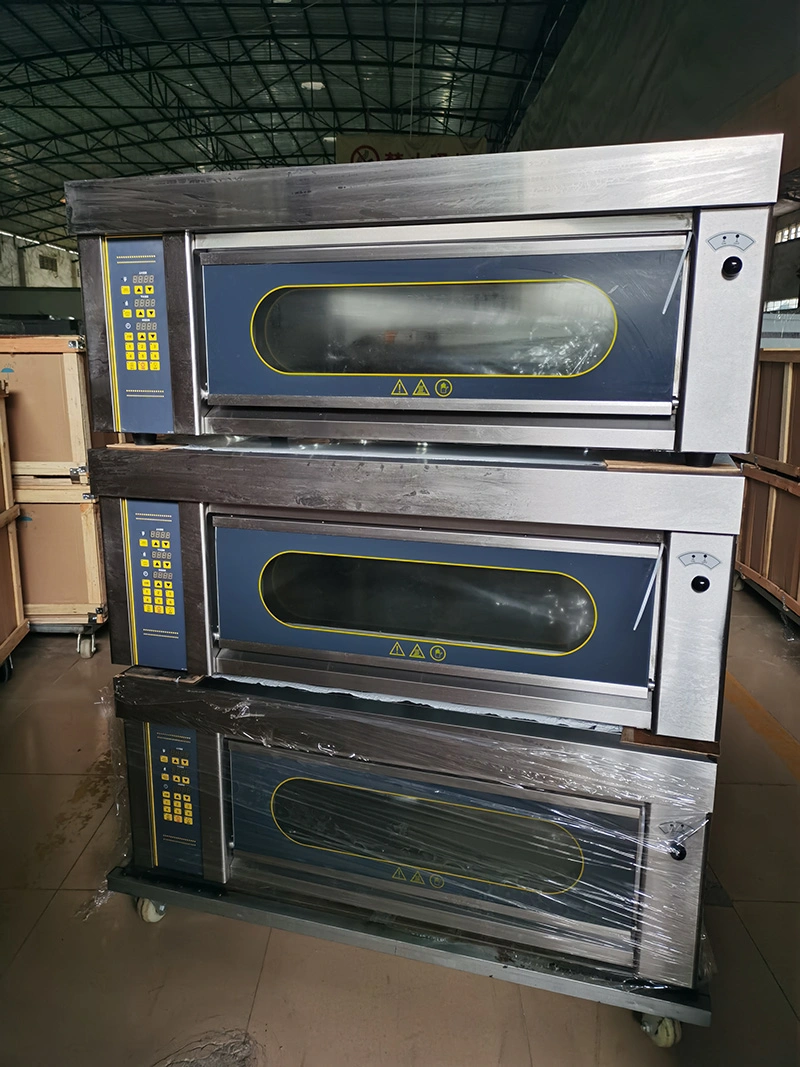 Catering Equipment Food Baking Machine Commercial Bakery 3 Deck 6 Trays Gas Ovens Kitchen Equipment Bakery Bread Machine Prices